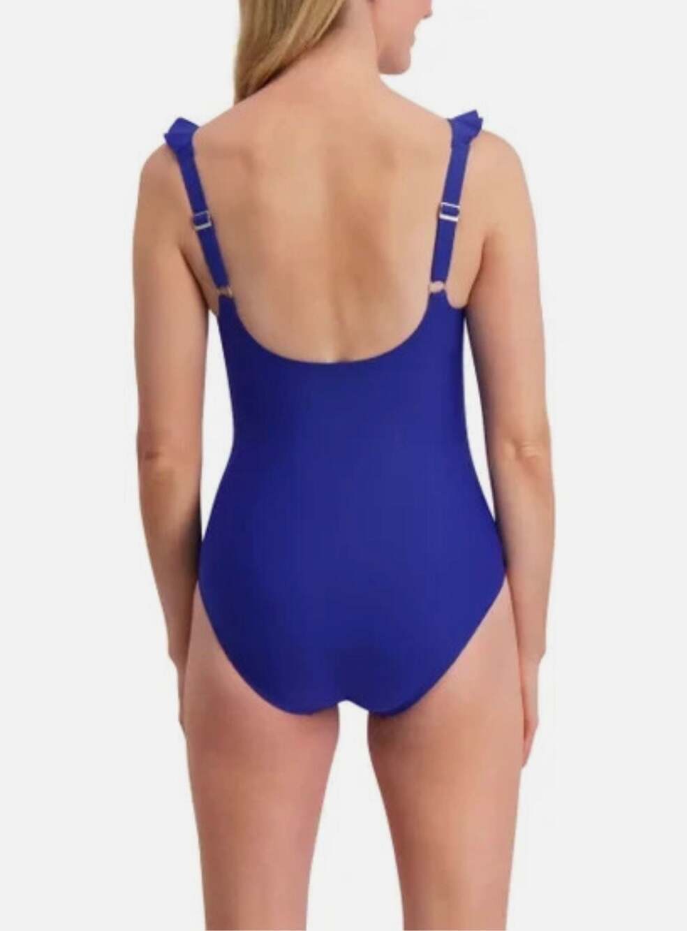 DKNY Ruffle Plunge Neck One-Piece Swimsuit Size XS NWT - Picture 2 of 4
